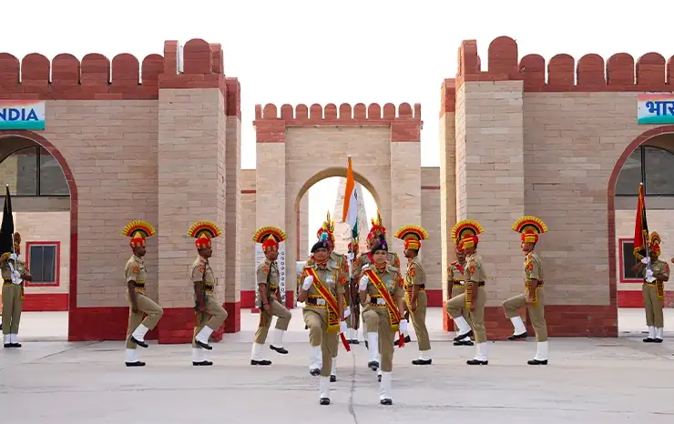 Nadabet Seema Darshan Parade at the Indo-Pak Border showcasing the border security forces in action.